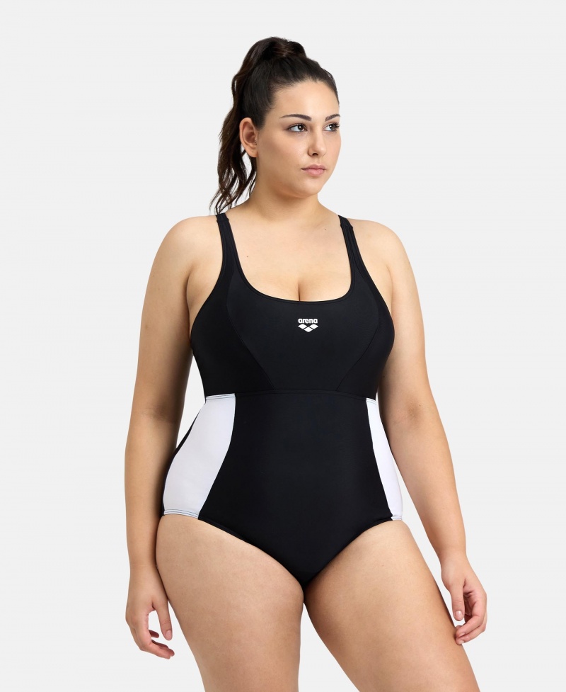 Black Arena Control Panel Pro Back Plus Women\'s Swimsuits | 89464062