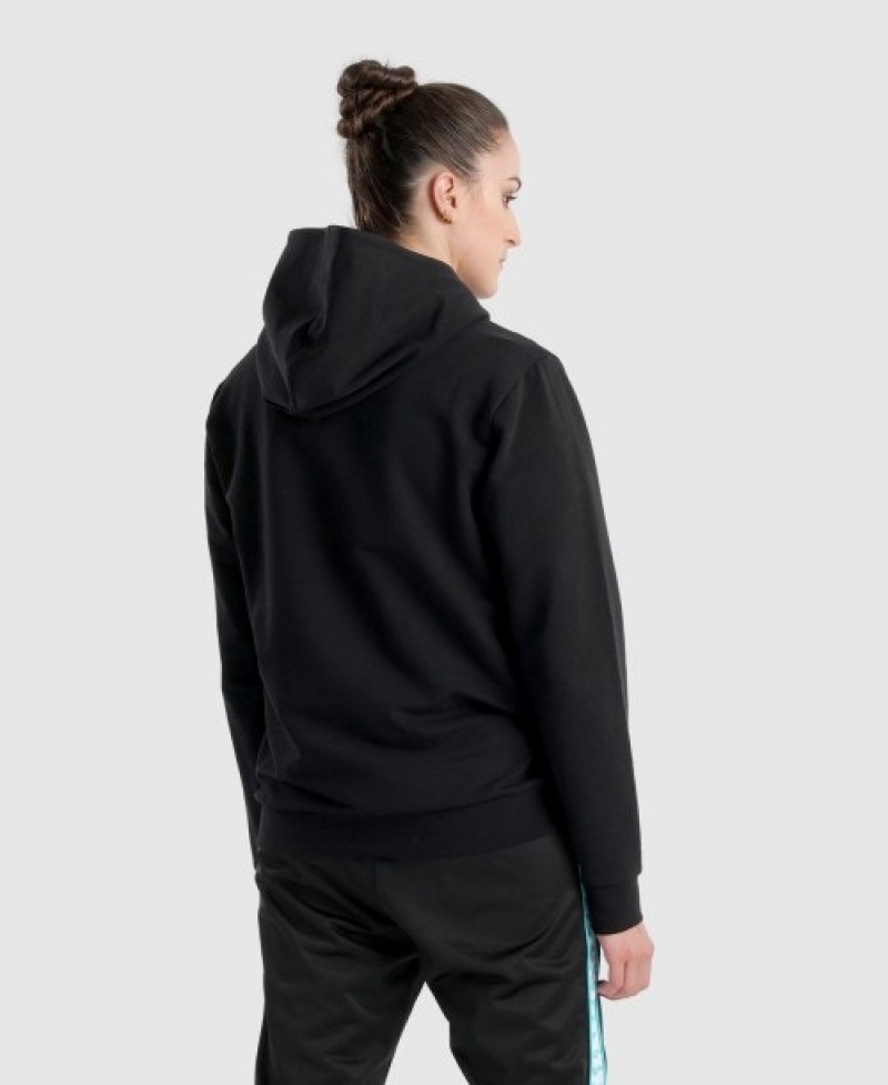 Black Arena Diamonds Solid Women's Hoodie | 5845705