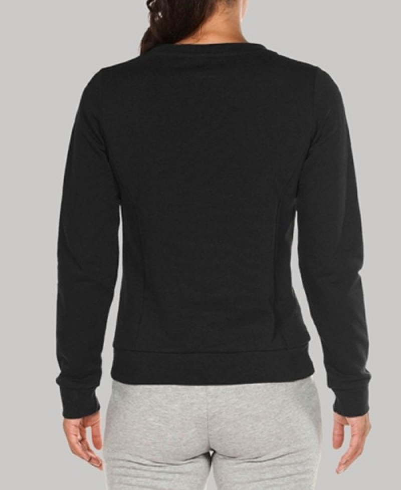 Black Arena Essential Crew Women's Sweatshirts | 60399289