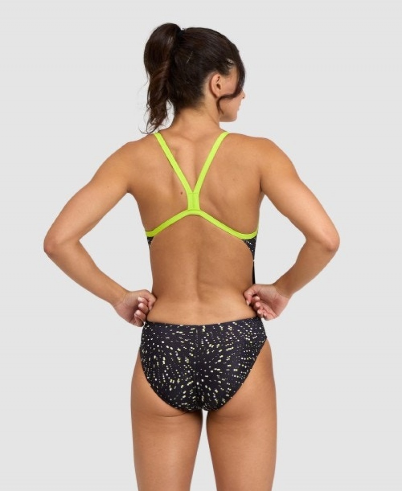 Black Arena Fireworks Challenge Back Women's Swimsuits | 93471014