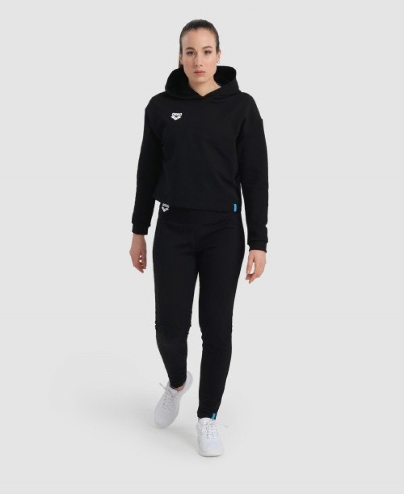 Black Arena Fleece Solid Women's Pants | 78473932