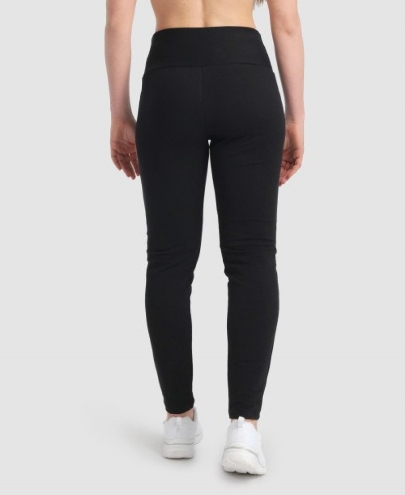 Black Arena Fleece Solid Women's Pants | 78473932