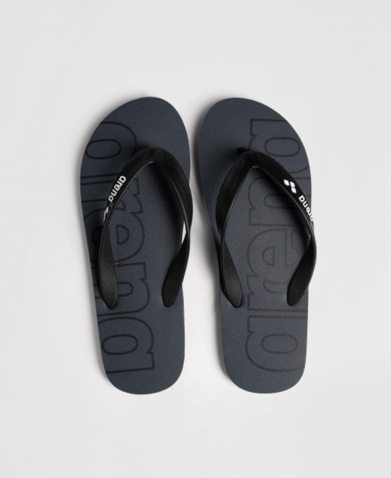 Black Arena Flip Flop Arena Hook Men's Flip Flops | 22936931