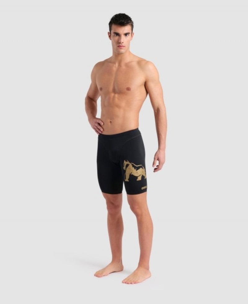 Black Arena Florent Manaudou Signature Jammer Men's Swim Shorts | 50255186