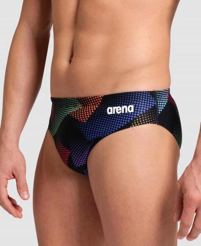 Black Arena Halftone Men\'s Briefs | 59779869