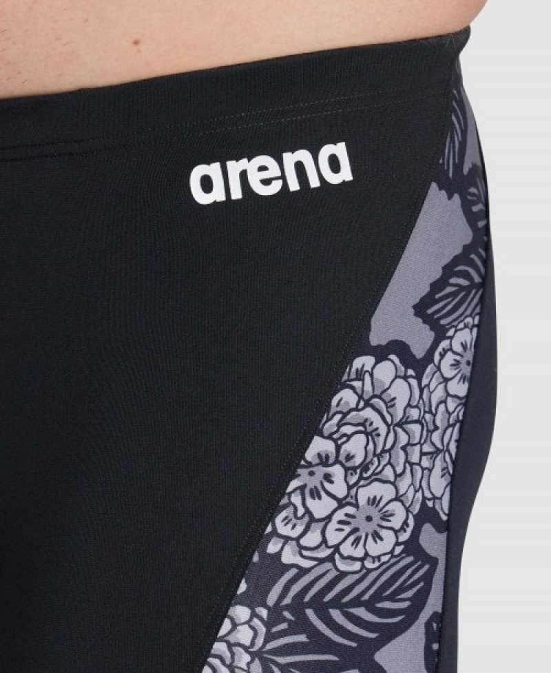 Black Arena Hydrange Bouquet Jammer Men's Swim Shorts | 18612496