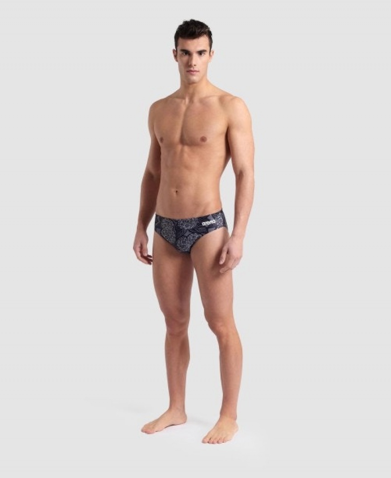 Black Arena Hydrange Bouquet Men's Briefs | 95487975