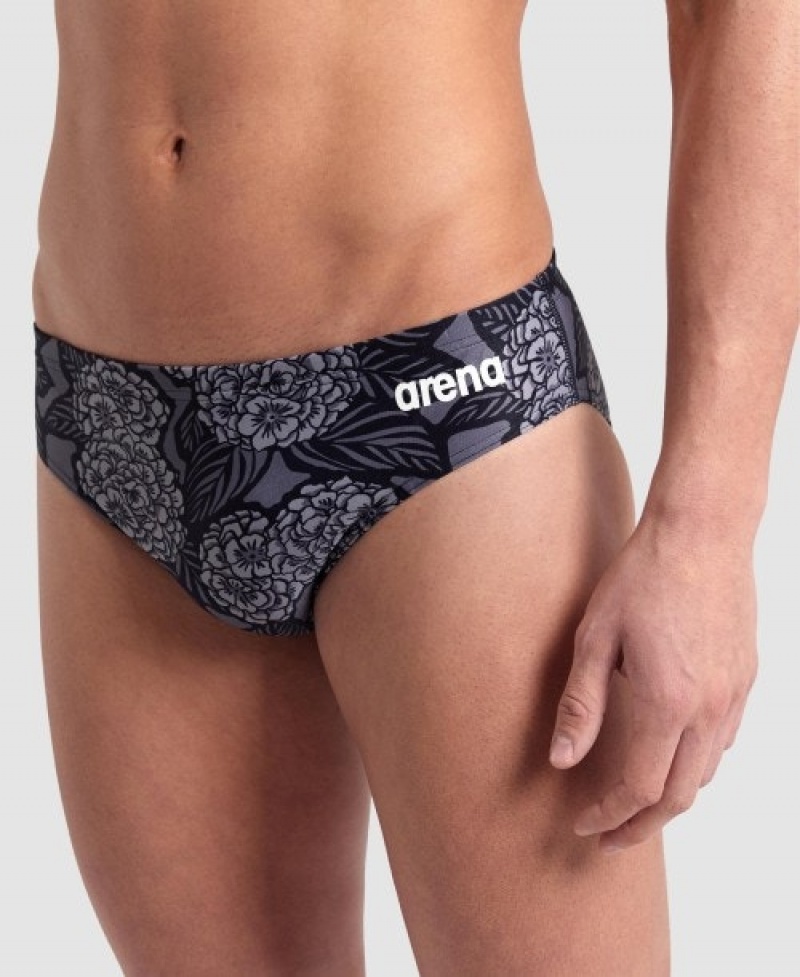 Black Arena Hydrange Bouquet Men's Briefs | 95487975