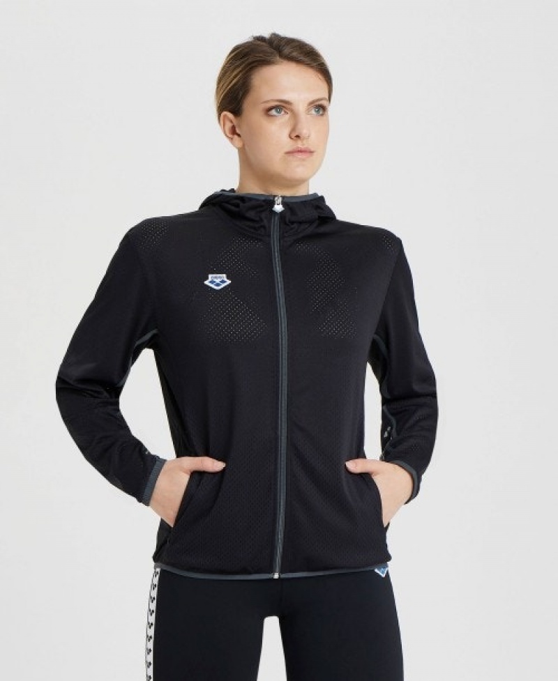 Black Arena Icons Mesh Women's Jackets | 20280945