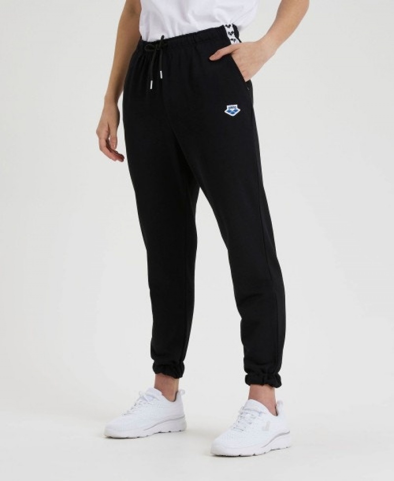 Black Arena Icons Solid Women's Pants | 31582058