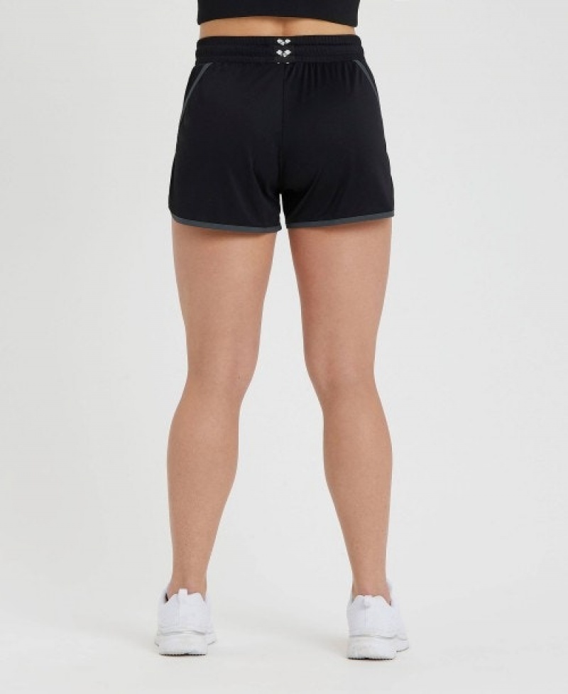 Black Arena Icons Taped Women's Shorts | 44785486