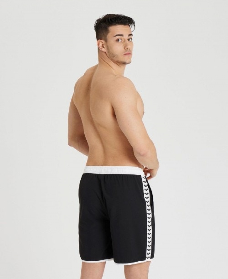 Black Arena Icons Team Stripe Men's Shorts | 34851797