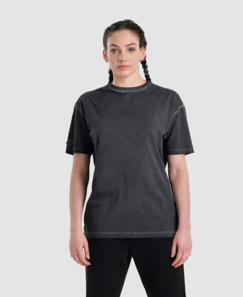 Black Arena Icons Women's T Shirts | 56436075