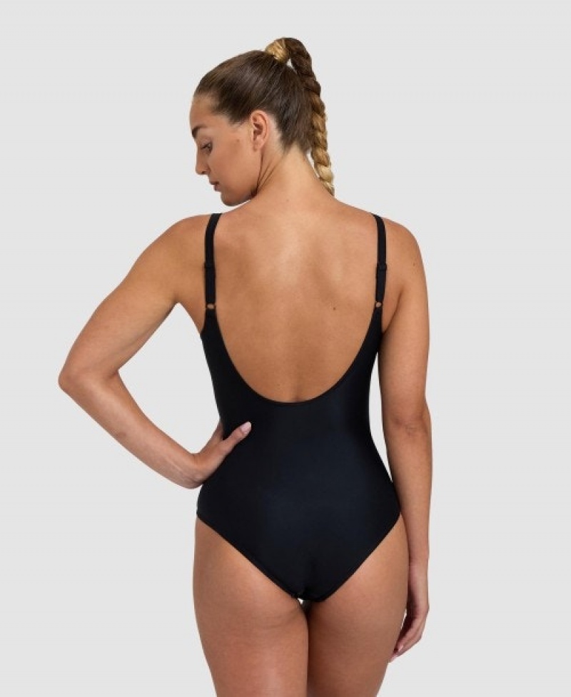 Black Arena Imprint U Back Women's Swimsuits | 34370755