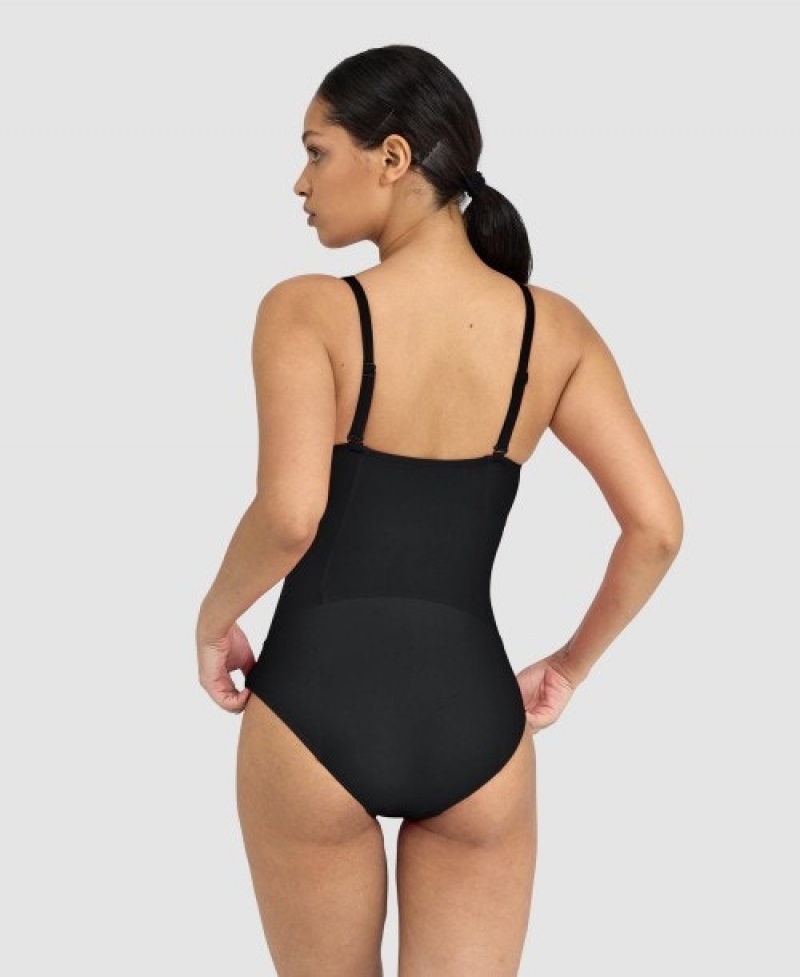 Black Arena Jenny Bodylift Light Cross Back Women's Swimsuits | 18432631