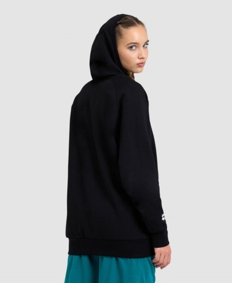 Black Arena Logo Hooded Men's Sweatshirts | 96818728