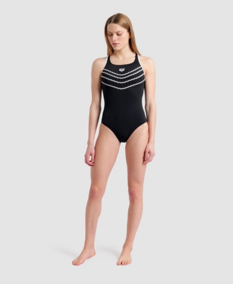 Black Arena Losange V Pro Back Women's Swimsuits | 51588419