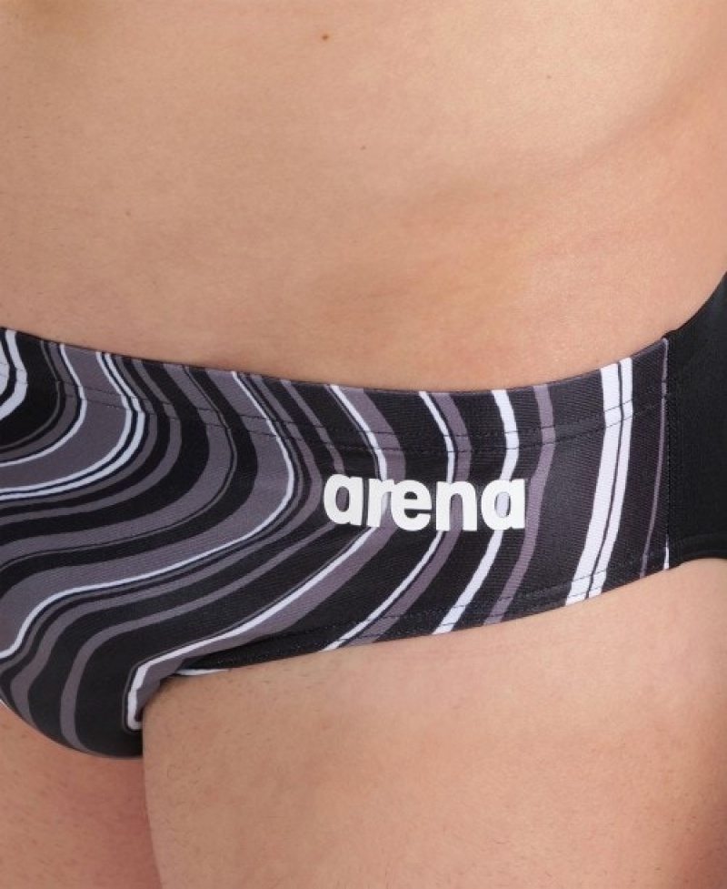 Black Arena Marbled Men's Briefs | 30677919