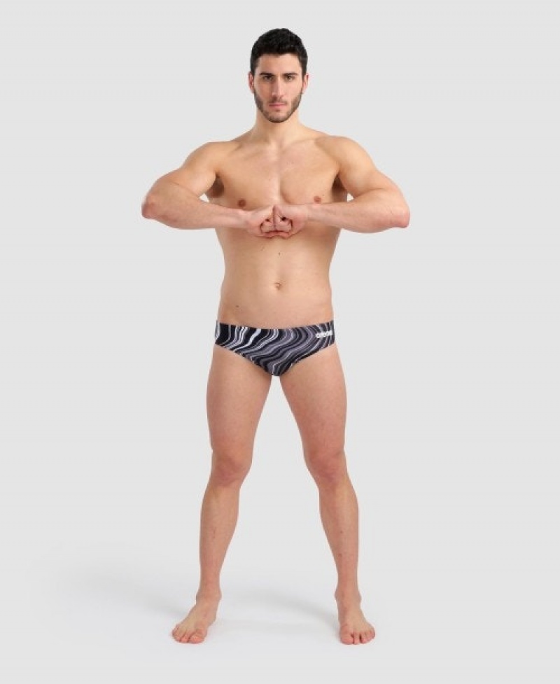 Black Arena Marbled Men's Briefs | 30677919