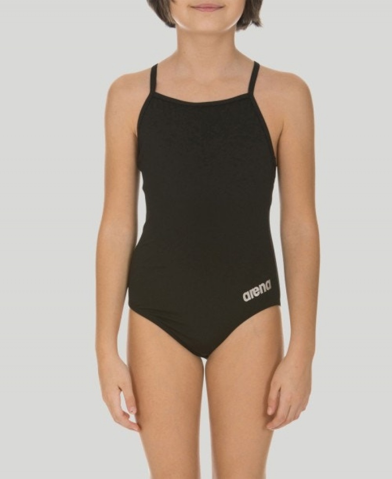 Black Arena Master Youth Light Drop Back Girls' Swimsuits | 47584461