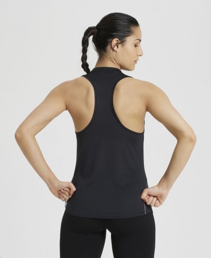 Black Arena Muscle Back Women's Tank Top | 1485218