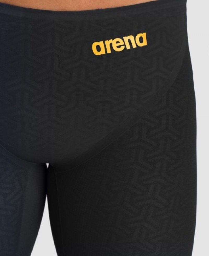 Black Arena Powerskin Carbon Glide Jammer Men's Racing Suit | 52889502