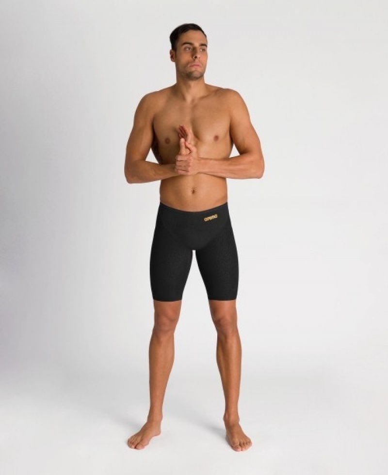 Black Arena Powerskin Carbon Glide Jammer Men's Racing Suit | 52889502