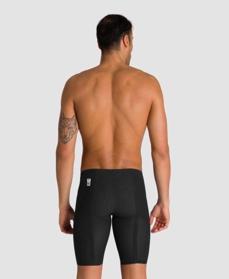 Black Arena Powerskin Carbon Glide Jammer Men's Racing Suit | 52889502