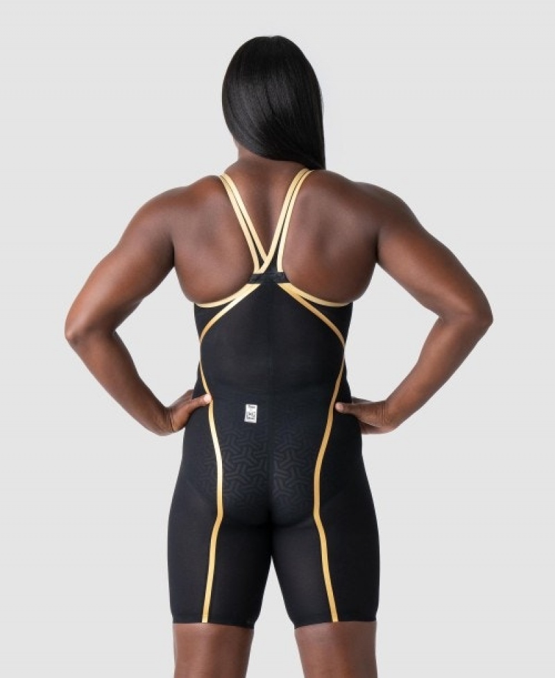 Black Arena Powerskin Carbon Glide Limited Edition Simone Manuel Closed Back - Not Ncaa/High School Compliant Women's Racing Suit | 58083308