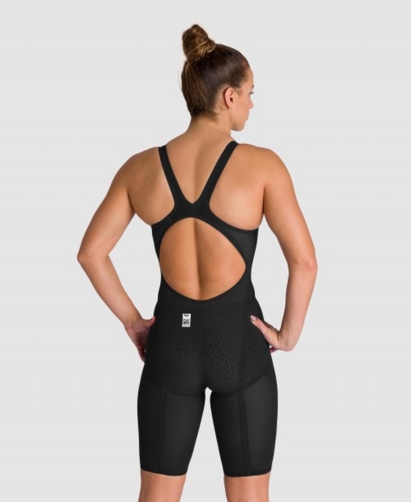 Black Arena Powerskin Carbon Glide Open Back Women's Racing Suit | 91217685