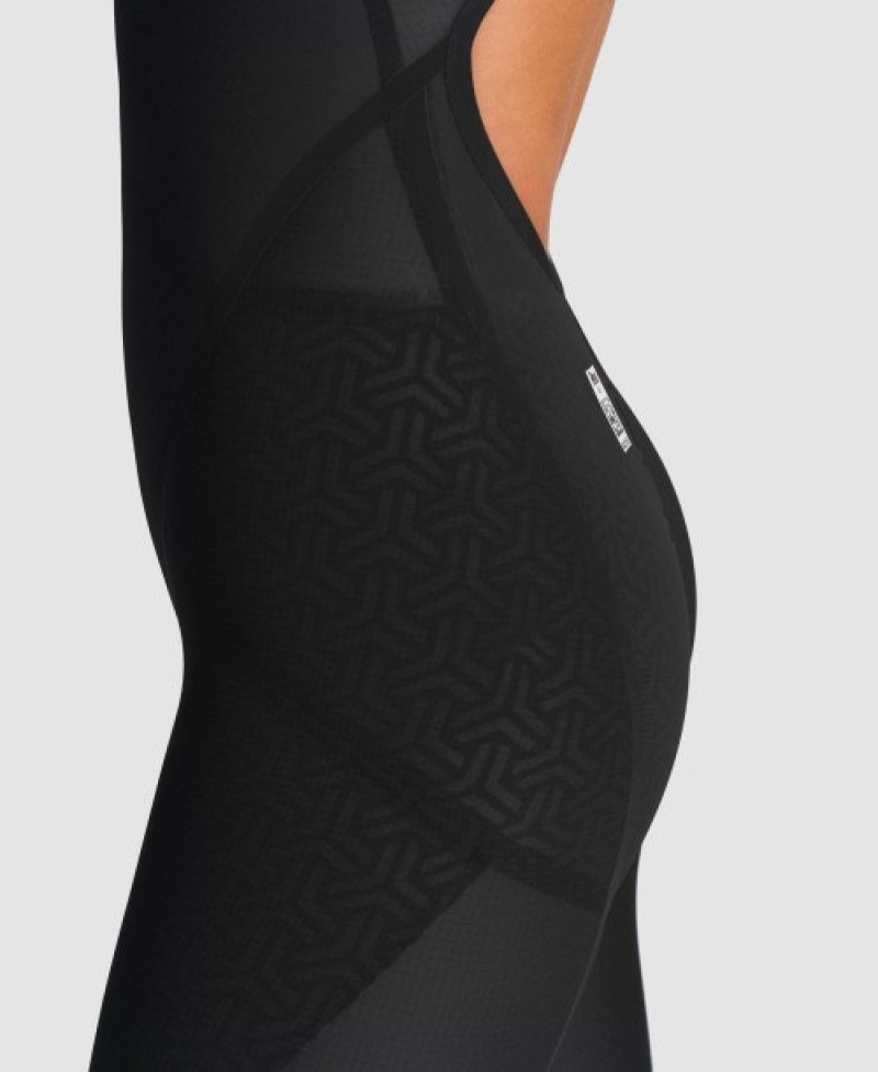 Black Arena Powerskin Carbon Glide Open Back Women's Racing Suit | 91217685