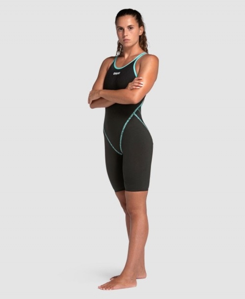 Black Arena Powerskin Primo Open Back Women's Racing Suit | 91624048