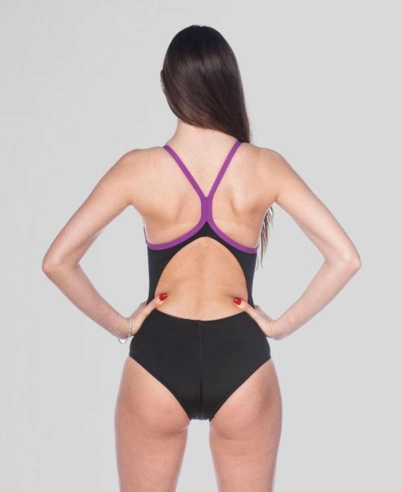 Black Arena Pride Light Drop Back Women's Swimsuits | 81659422