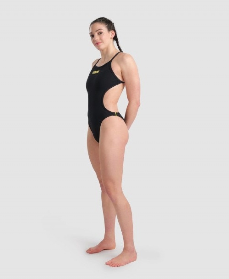 Black Arena Rule Breaker Hooked Reversible Women's Swimsuits | 96303885