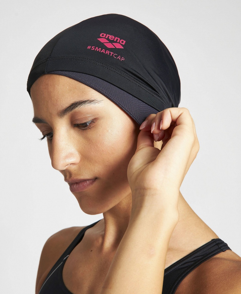 Black Arena Smart Men's Swim Cap | 85704129