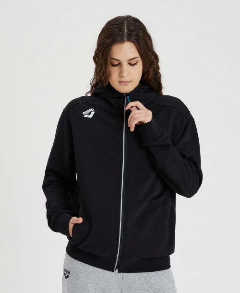 Black Arena Team Hooded Panel Men's Jackets | 32526569