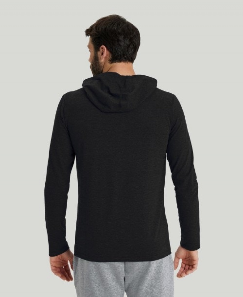 Black Arena Team Hooded Panel Men's T Shirts | 75777208