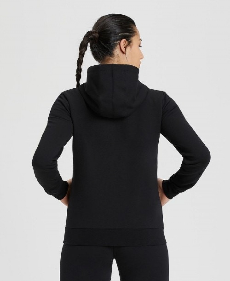 Black Arena Team Hooded Panel Women's Jackets | 47068963