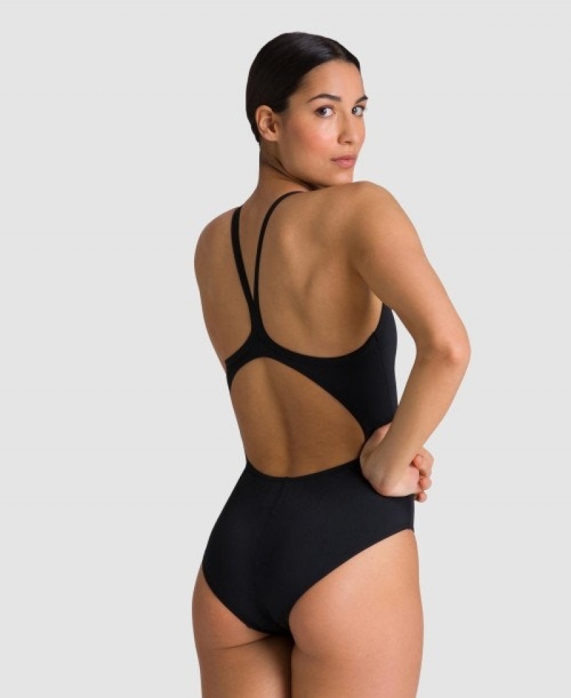 Black Arena Team Light Drop Back Women's Swimsuits | 34679615