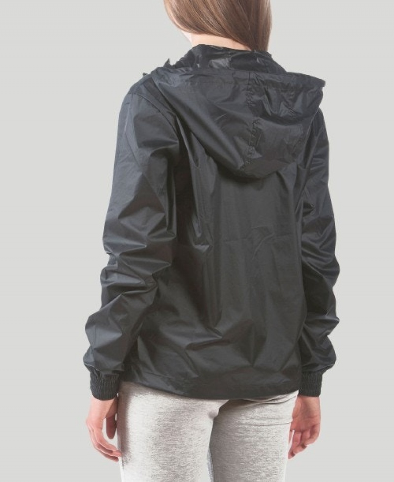 Black Arena Team Line Ripstop Windbreaker Women's Jackets | 61324490