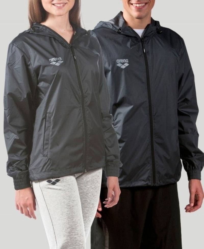 Black Arena Team Line Ripstop Windbreaker Women's Jackets | 61324490