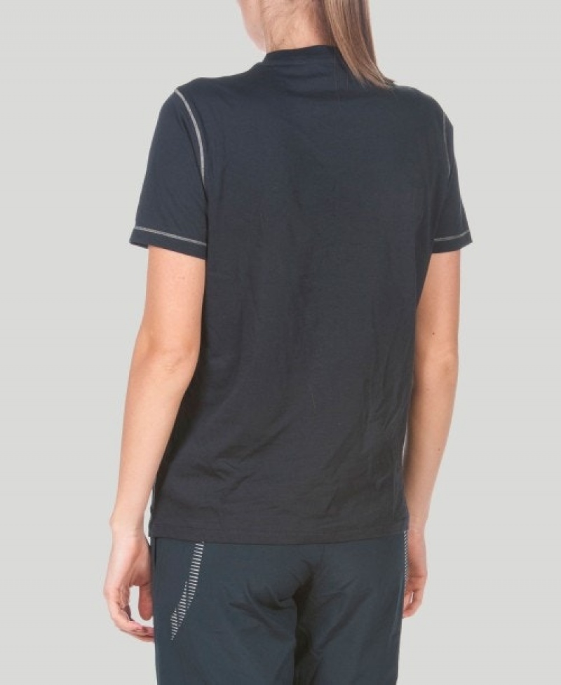 Black Arena Team Line Short Sleeve Men's T Shirts | 31846432