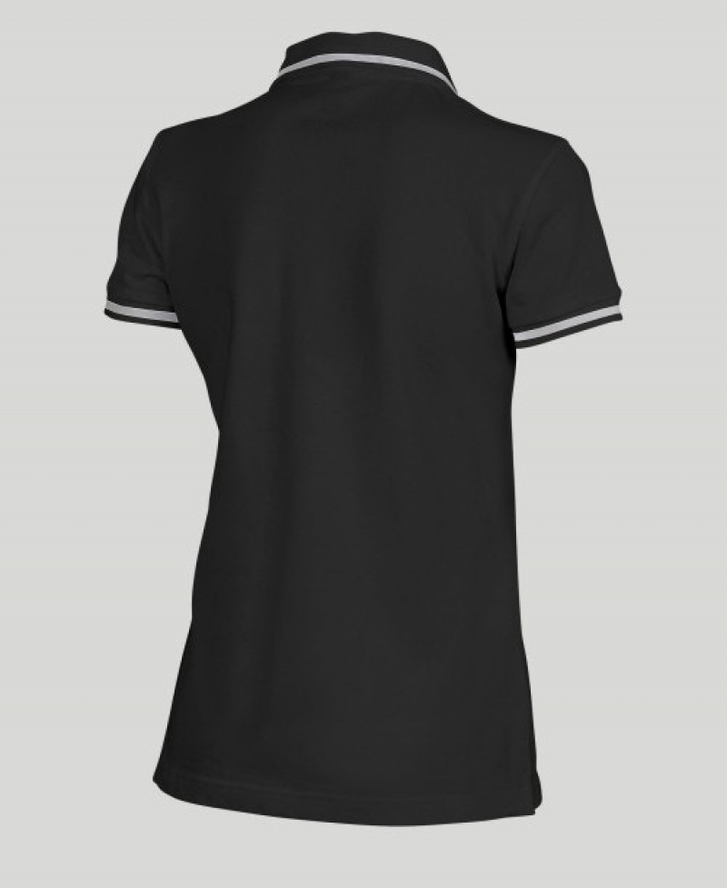 Black Arena Team Line Short Sleeve Women's Polo Shirts | 26485173