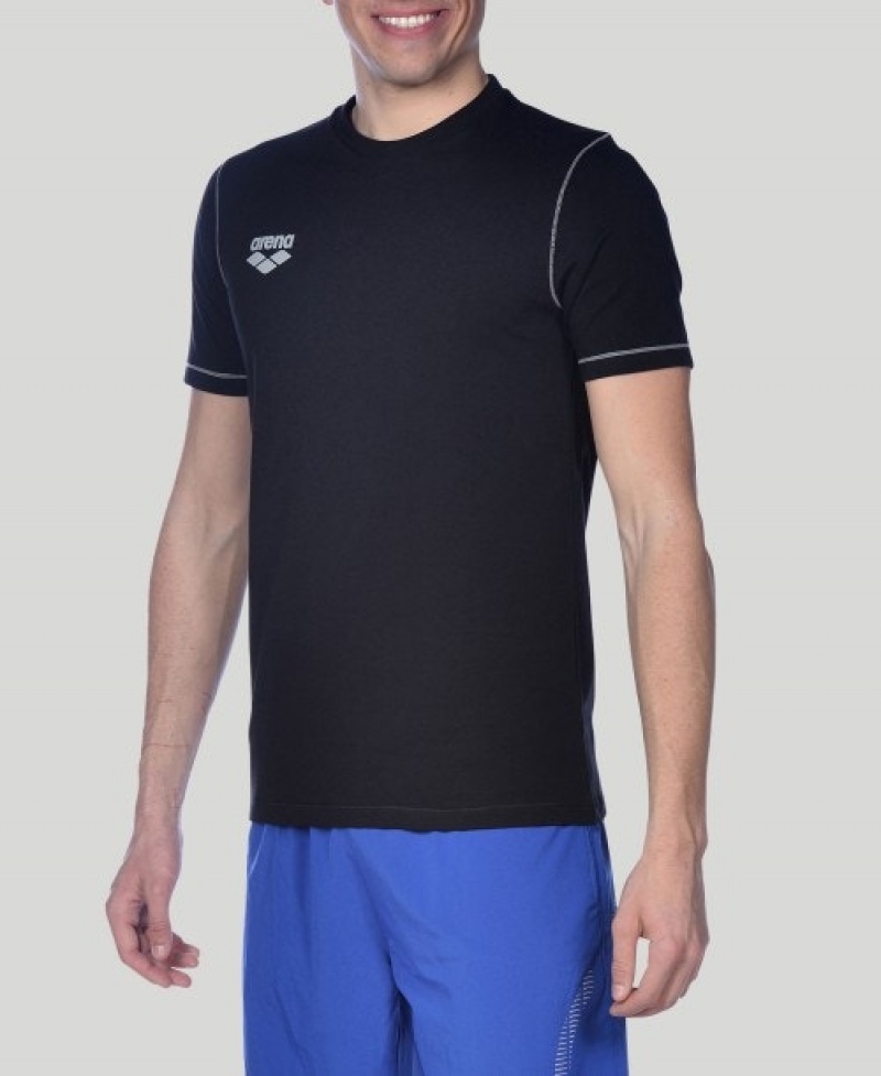 Black Arena Team Line Short Sleeve Women's T Shirts | 72269415