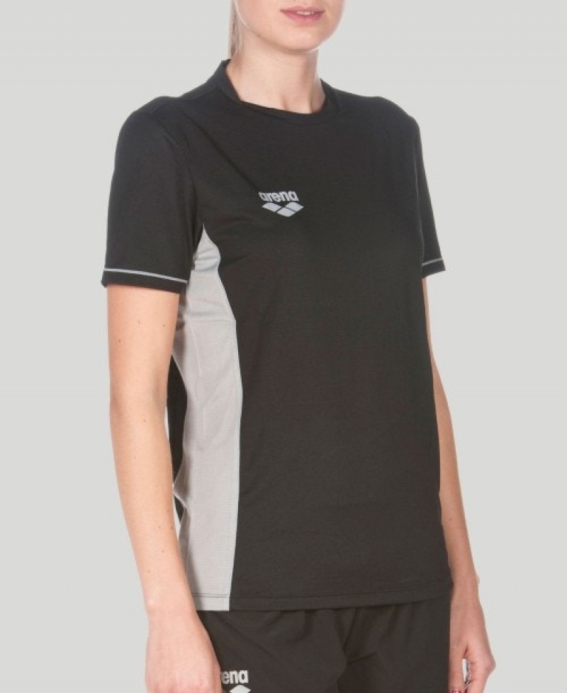 Black Arena Team Line Tech Short Sleeve Men's T Shirts | 98066965