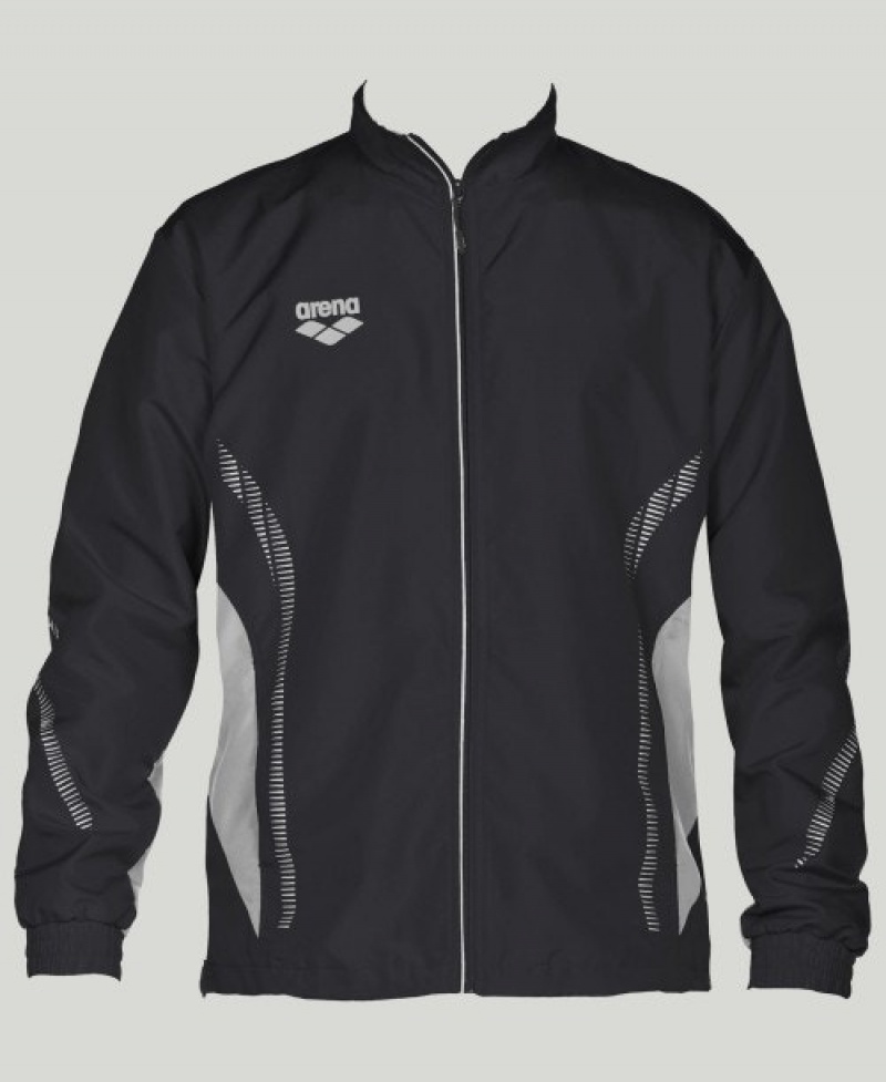 Black Arena Team Line Warm-up Men's Jackets | 51655183