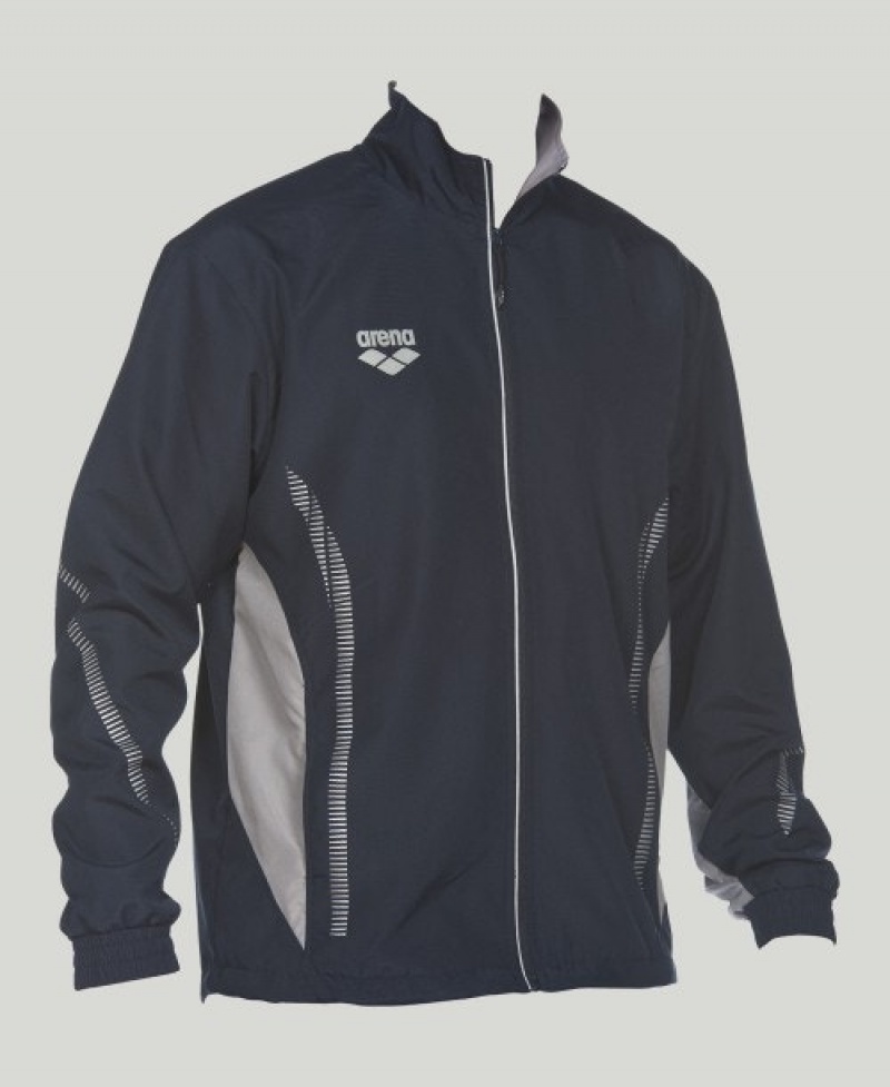 Black Arena Team Line Warm-up Men's Jackets | 51655183