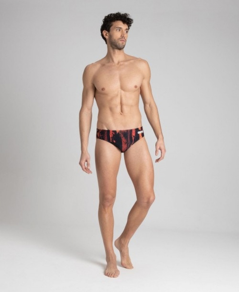 Black Arena Team Painted Stripes Men's Briefs | 63076858