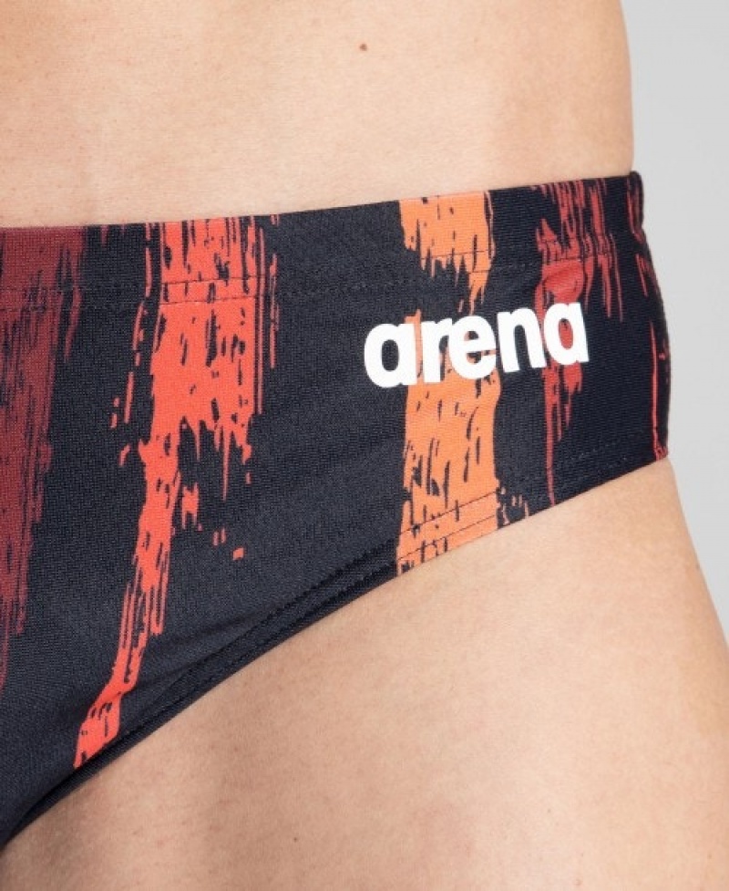 Black Arena Team Painted Stripes Men's Briefs | 63076858