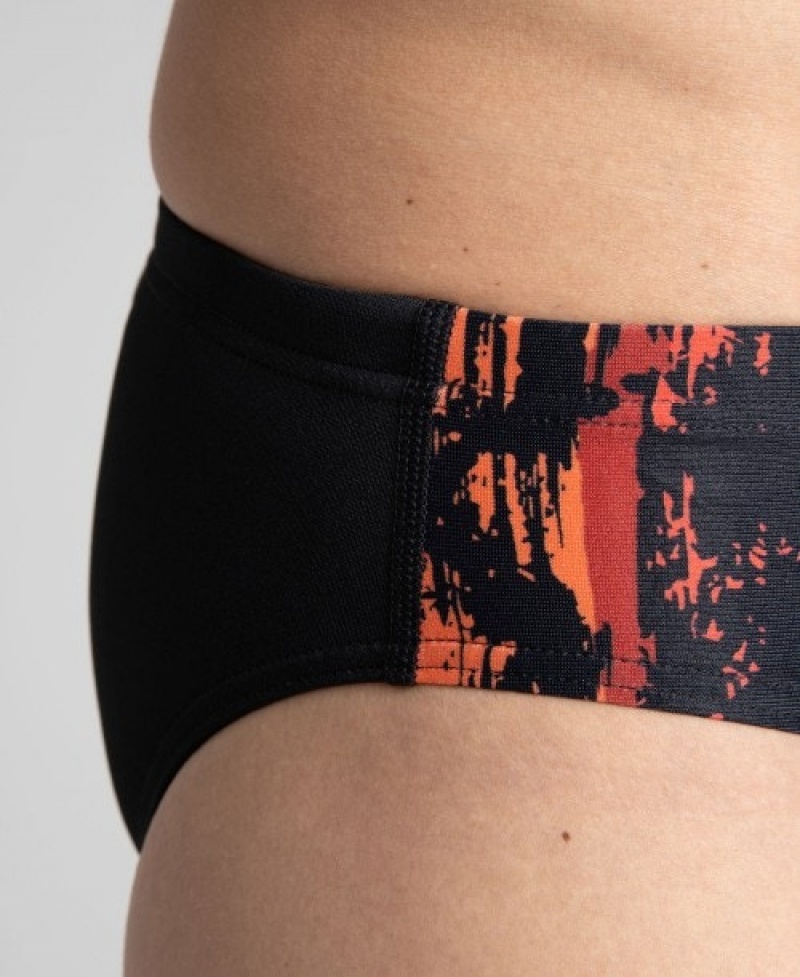 Black Arena Team Painted Stripes Men's Briefs | 63076858